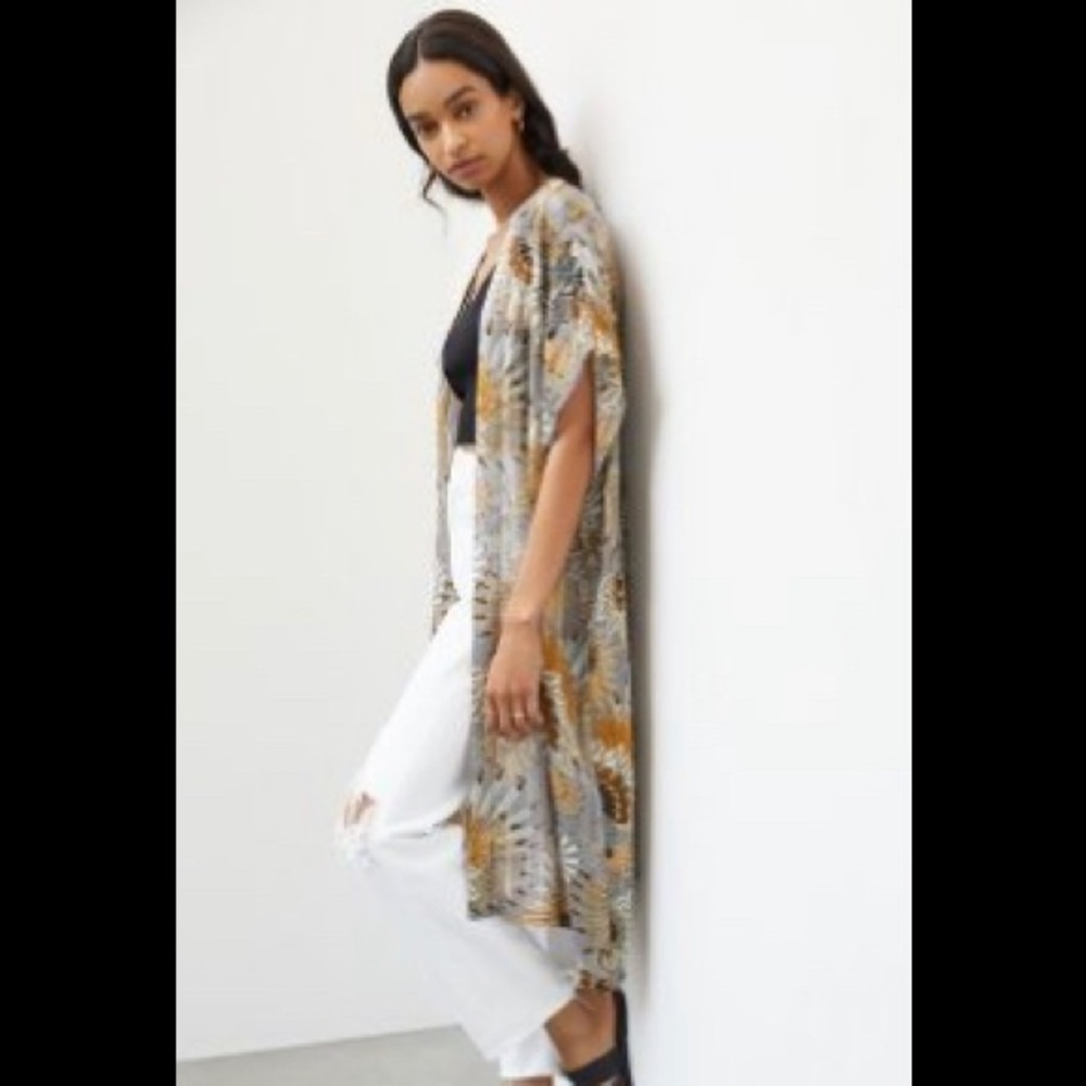 Anthropologie Feather Kimono